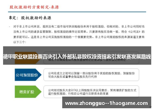 德甲职业联盟投票否决引入外部私募股权投资提案引发联赛发展路线 德甲职业联盟投票否决引入外部私募股权投资提案引发联赛发展路线